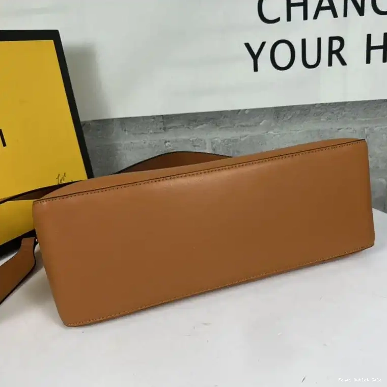 Cheap Bag O'Lock Zip Calf Leather Brown Shoulder In Fendi 0609